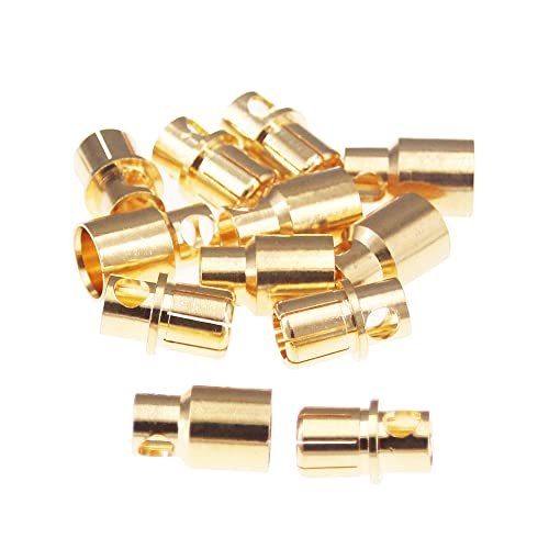 OliRC 6pairs 8.0mm Gold Plated Male and Female Bullet Banana Connectors Plugs for DIY RC Battery ESC Motor(C168-6)