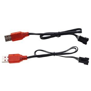 Blomiky 2 Pack SM 4P Blaster Toy Charger Cable for RC Water Helicopter and Electric Gel Water Ball Blaster Toys