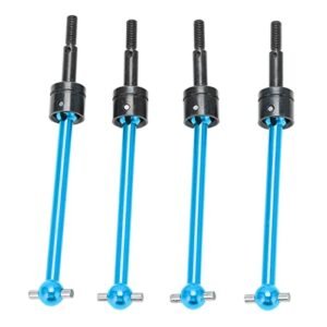 Aaron Rodgers RC Front Rear Axle Drive Shaft CVD Set 4Pcs Metal Universal CVD Drive Shaft Compatible with TT02B 1/10 RC Car Blue