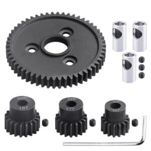 AllinRC 54T 0.8 32 Pitch Metal Steel Spur Gear Set with Pinions for Traxxas Models Perfect Addition to Your Bedroom Furniture Sets RC Willey
