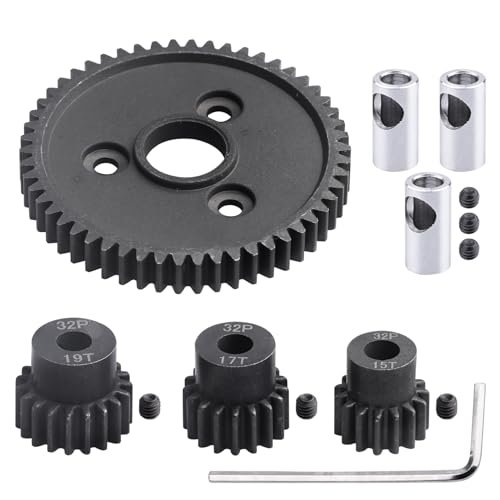 AllinRC 54T 0.8 32 Pitch Metal Steel Spur Gear Set with Pinions for Traxxas Models Perfect Addition to Your Bedroom Furniture Sets RC Willey
