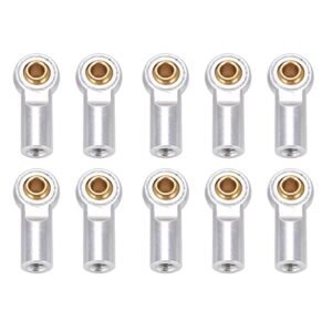RC Plane Tail Holder Aluminum M3 RC Link Rod Ends 10pcs Silver Upgrade Kit for Enhanced Durability and Performance