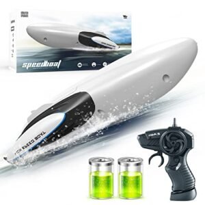 BUMHUM RC Boat Remote Control for RC Boat with LED Light 2.4 GHZ Double Sided Design 15+ mph Speed for Pools and Lakes