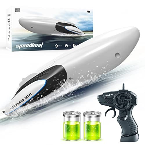 BUMHUM RC Boat Remote Control for RC Boat with LED Light 2.4 GHZ Double Sided Design 15+ mph Speed for Pools and Lakes