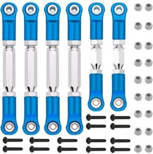 AIYIHOBBY Aluminum Adjustable Tie Rods Turnbuckles Toe Links Set for Arrma RC Trucks 4X4 Senton Granite 550 Replace AR330446 AR330515 Blue