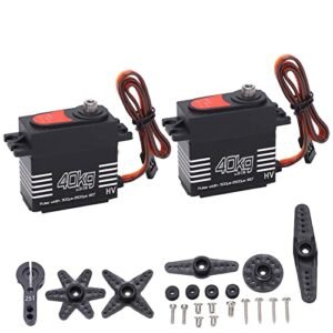 2PCS 40kg High Torque Metal Gear Digital RC Servo for Large Scale RC Jet Planes and SCX10 1:8/1:10 RC Cars
