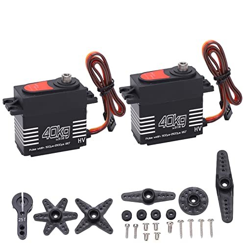 2PCS 40kg High Torque Metal Gear Digital RC Servo for Large Scale RC Jet Planes and SCX10 1:8/1:10 RC Cars