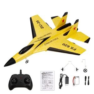 Feamos Fmingdou 4D Foam RC Plane SU 35 Fighter EPP Foam Remote Control Aircraft 33x26x8cm for Kids Easy Flying Anti Crash