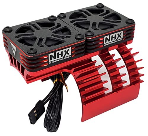 NHX RC 15 Twin Cyclone Aluminum HV Cooling Fans with Cover for Core RC Motor 55 57mm Diameter