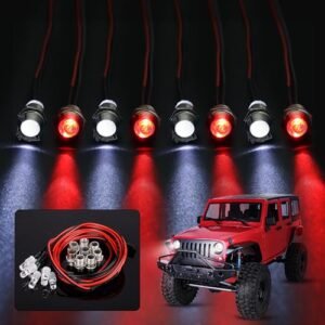 CrazyHobby 8Leds LED Light Headlights Taillight Kit for Short Course RC Truck Kit Compatible with Traxxas Slash Rustler Tamiya Arrma Redcat HSP RC4WD Axial SCX10