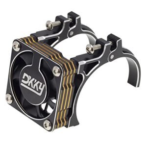 DKKY Adjustable Stepper Motor Cooling Fan Heatsink 40 43mm for Arrma Axial Traxxas 1/8 1/10 RC Crawler Car 4274 4068 4268 with 42mm Motor Black Gold