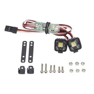 DKKY LED Lights for RC Car 1/10 Scale High Brightness White Light Spotlights with Controller Compatible with Axial SCX10 Traxxas TRX4 TRX6 Wraith RR10 MST Redcat Gen8