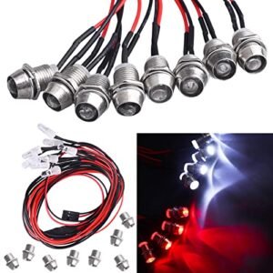 Hobbyfire RC Light Kit 8Leds LED Lights for Arocs RC Truck and Other Models