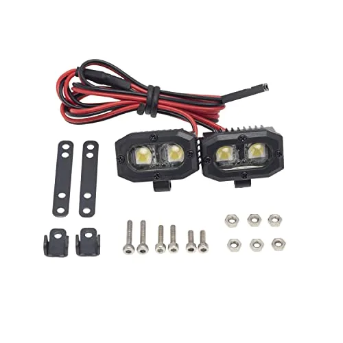 DKKY 1/10 RC Car Lights LED Spotlights for Axial SCX10 90046 Traxxas TRX4 TRX6 Wraith RR10 MST Redcat Gen8 2 Dual Lights Without Controller