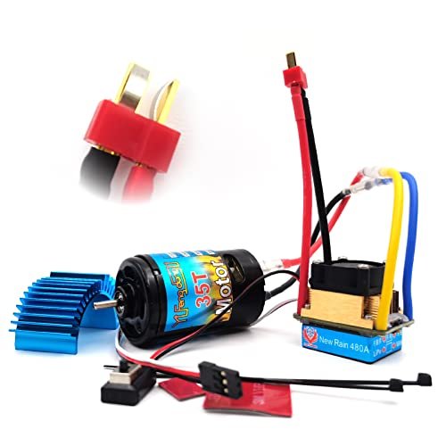 Yifengdongli T Plus 480A 35T Waterproof Brushed ESC Speed Controller for Tamiya RC Truck Malaysia 1/10 RC Crawler SCX10 D91 Traxxas