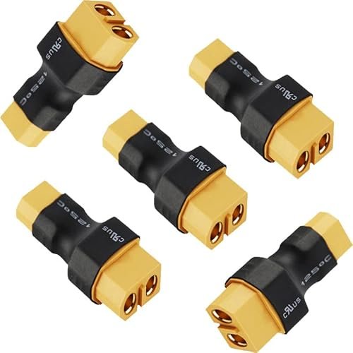 LinsyRC 5 Pack XT30 Male to XT60 Female Connector Adapter for GTA 5 Car to RC Merge Drone FPV Battery Charger ESC