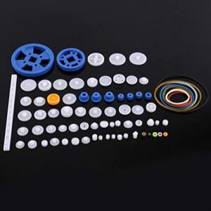 80 Piece Plastic Gear Set for DIY Toy Car Robot Motor and Small Motor Pulley Belt Kits