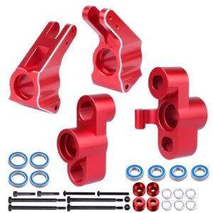 GoHobby Aluminum Front Knuckles Steering Blocks Rear Hub Stub Axle Carriers for ARRMA Kraton 8S BLX 1 5 Scale RC Kraken Truck Outcast 8S Replaces ARA330558 ARA330565 Upgrades Red