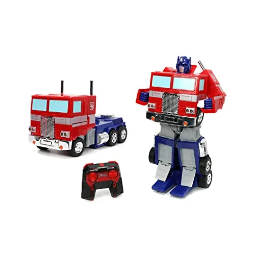 Jada Toys Transformers Optimus Prime Converting RC Vehicle Optimus RC Truck with Lights Sounds and Remote Control 13 Inches Long