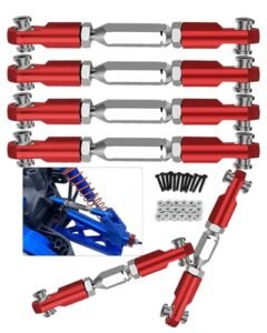 Hardcore RC Links 6 Piece Aluminum Adjustable Turnbuckles Camber Toe Link Set for 1 10 Granite 4X4 Mega550 and Senton 4X4 Mega550 RC Cars AR330446 AR330515