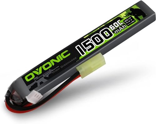 OVONIC Lipo Battery 7.4v 1500mah 2s1p with Tamiya Plug Ideal for Different Types of RC Helicopters