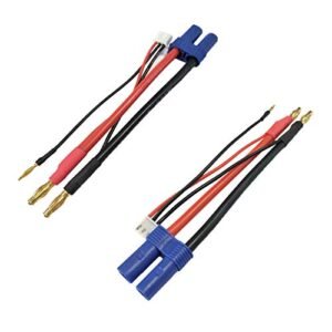 2pcs EC5 Female Connector to 4MM 4.0MM Banana Plug Bullet Connector with 2S Lipo JST-XH Balance Plug Wire