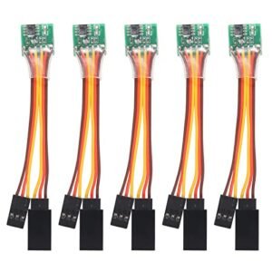 ACEIRMC RC Aircraft Wheels and Tires Servo Signal Reverser Rotation Inverter 5pcs Set for JR Futaba Steering Gear