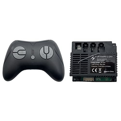 JR1930RX 2 24V 2.4G Black Remote Control and Receiver for Kids Ride On Toys 24V Control Box Motherboard Accessories Ride RC Tires Replacement Parts