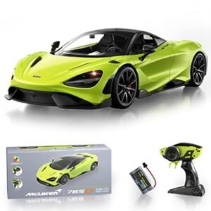 MIEBELY 1/8th Scale RC Cars McLaren 765LT Officially Licensed Remote Control Toy Car 7.4V 900mAh High Speed Model for Adults and Kids