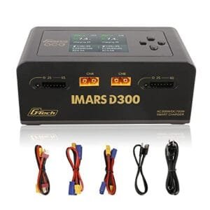 Gens Ace IMARS D300 G Tech Series Smart Dual Lipo Charger 300W DC 700W 16A AC Best Dual RC Battery Charger Black