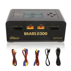 Gens Ace IMARS D300 G Tech Series Smart Dual Lipo Charger 300W DC 700W 16A AC Best Dual RC Battery Charger Black