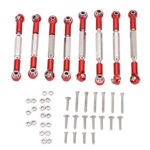 VGEBY 8Pcs Metal Adjustable Steering Linkage Aluminum Alloy Link Pull Rod for C14 C24 B14 MN D90 D91 Red RC Willey Pull Out Couch Upgrade