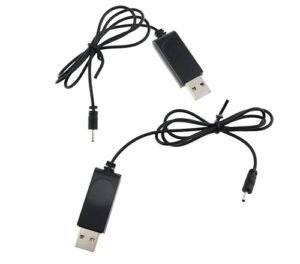 SJZBIN 2PCS USB Lipo Battery Charging Charger Cable with 2.0 Round Plug for Attop XT-1 RC Quadcopter FPV Drone