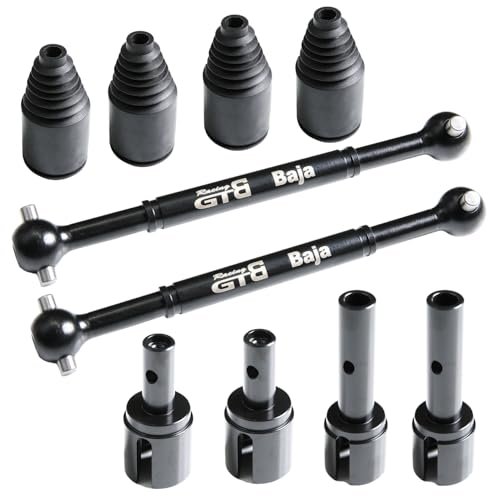 GTBRacing Metal Steel Driveshaft Strengthen Dogbone with 5mm Pin for 1/5 RC Car Compatible with Reef RC Wheels HPI Baja 5B ss 5sc