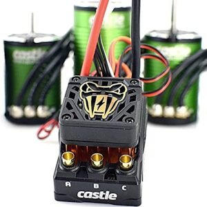 Castle Creations Copperhead 10 Brushless ESC and 1412 2100KV 5mm Sensored Motor Combo CSE010016615 Black Green