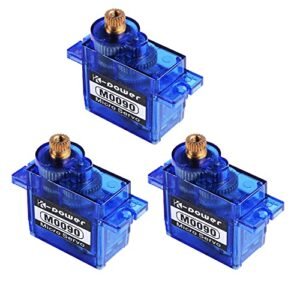 3pcs M0090 9G Metal Gear Mini Servos 1.9KG Torque RC Servo Analog Servo Motor Micro Servo for RC Model Car Robot Flight Controller Toy Product