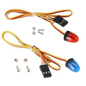 WONFAST 2PACK Circular Ultra Bright LED Police Flash Light Rotating Alarming Strobe Lamp 5Modes for RC Car Stadium Truck 1/8 1/10 1/14 Scale Models Red Blue