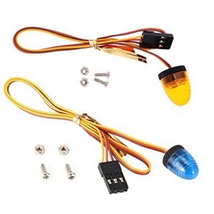WONFAST 2PACK Circular Ultra Bright LED Police Flash Light Rotating Alarming Strobe Lamp 5Modes for Tow Truck RC Car 1/8 1/10 1/14 Scale Models Yellow Blue