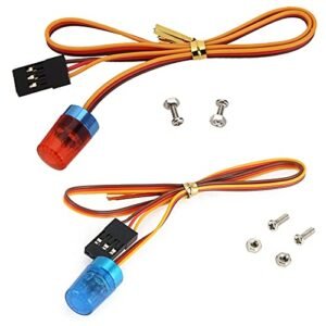 WONFAST RC Police Car with Working Lights 360 Degree Rotation 5 Modes Ultra Bright LED Strobe Lights for 1/8 1/10 RC Model Truck Car Accessory 2Pack Red Blue