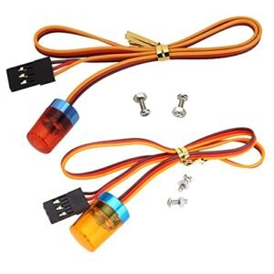 WONFAST RC Police Car Lights 360 Degree Rotation 5 Modes Ultra Bright LED Strobe Lights for 1/8 1/10 RC Model Truck Car Accessory 2Pack Red Yellow