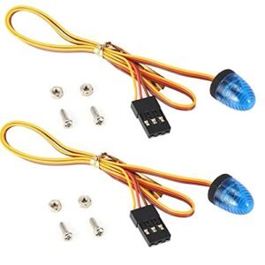 WONFAST 2PACK Circular Ultra Bright LED Police Flash Light Rotating Strobe Lamp for Baja Truck RC Car 5 Modes Blue