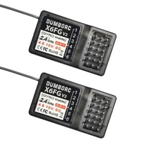 ATA HOBBY DUMBORC X6FG 6 Channels 2.4GHz RC Receiver with Built in Gyro for RC Boat Hobby Enthusiasts