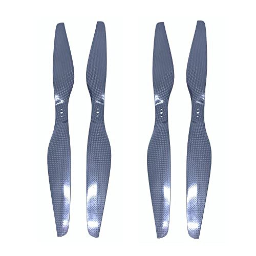 KingVal Replacement 2 Pairs 1455 3 Hole Carbon Fiber CW CCW Propeller Compatible with RC Quadcopter Drone Raven vs RC Essential Oil
