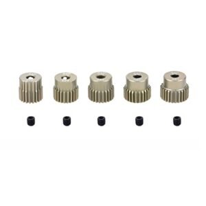 KingVal Replacement 5PCS 64DP 3.175mm 21T 22T 23T 24T 25T Aluminium Pinion Motor Gear Combo for Brushed vs Brushless RC Car Motors