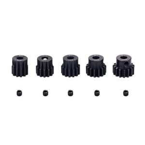 KingVal Replacement 5PCS M1 5mm 11T 12T 13T 14T 15T Steel Pinion Motor Gear for Helion Contakt RC Car Brushed Brushless Motor