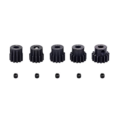 KingVal Replacement 5PCS M1 5mm 11T 12T 13T 14T 15T Steel Pinion Motor Gear for Helion Contakt RC Car Brushed Brushless Motor