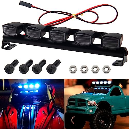 HIRCQOO 200mm RC Truck Body LED Light Bar Roof Lamp for Traxxas TRX4 Axial SCX10 II 90046 RC4WD D90 D110 1/10 Scale Crawler Car