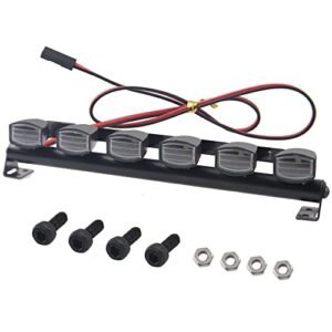HIRCQOO RC LED Light Bar Roof LED Lamp Body Shell Roof Light Compatible with Traxxas TRX-4 Axial SCX10 II 90046 RC4WD D90 D110 1/10 RC Crawler Car Truck (6 LED Light)
