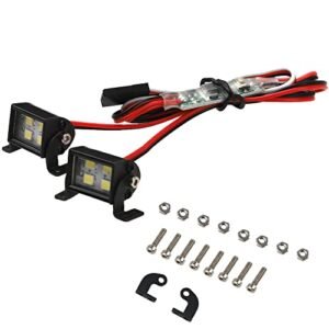 HIRCQOO RC Car 1/10 Body Shell LED Roof Light Bar Compatible with Traxxas Slash Rustler Trx4 Axial SCX10 Tamiya Wraith D90 Gen8 4 Led