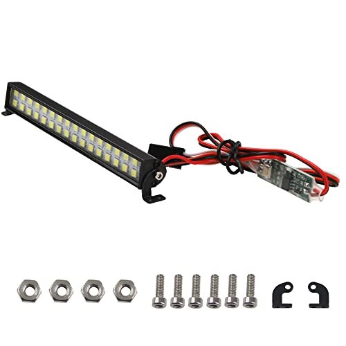 HIRCQOO 1/10 Scale RC Truck Body LED Light Bar Roof Lamp 32 LED Compatible with Traxxas Slash Rustler Trx4 Axial SCX10 Tamiya Wraith D90 Gen8